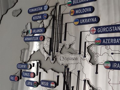 Erpasan Satineli Krom Dünya Haritası