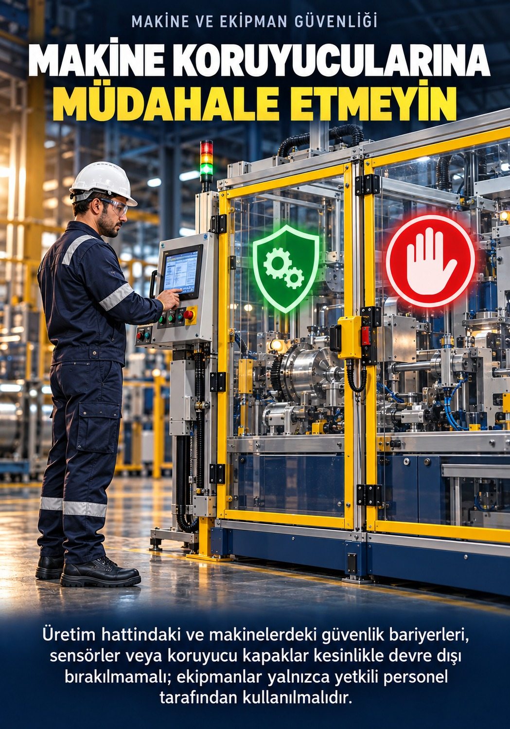 Makine koruyucularına müdahale etmeyin
