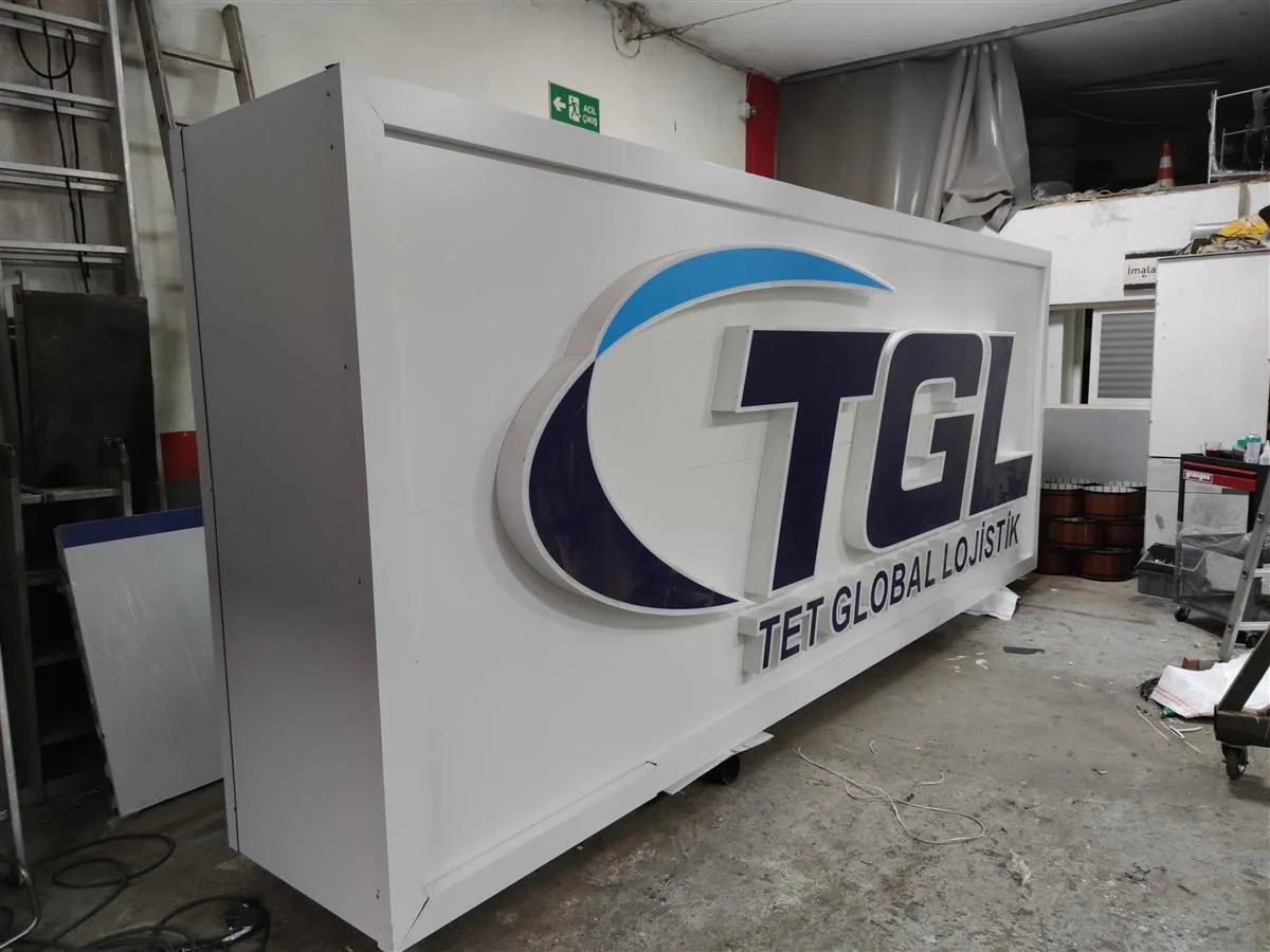 TGL BORU ÜZERİ IŞIKLI KUTU HARF TOTEM TABELA