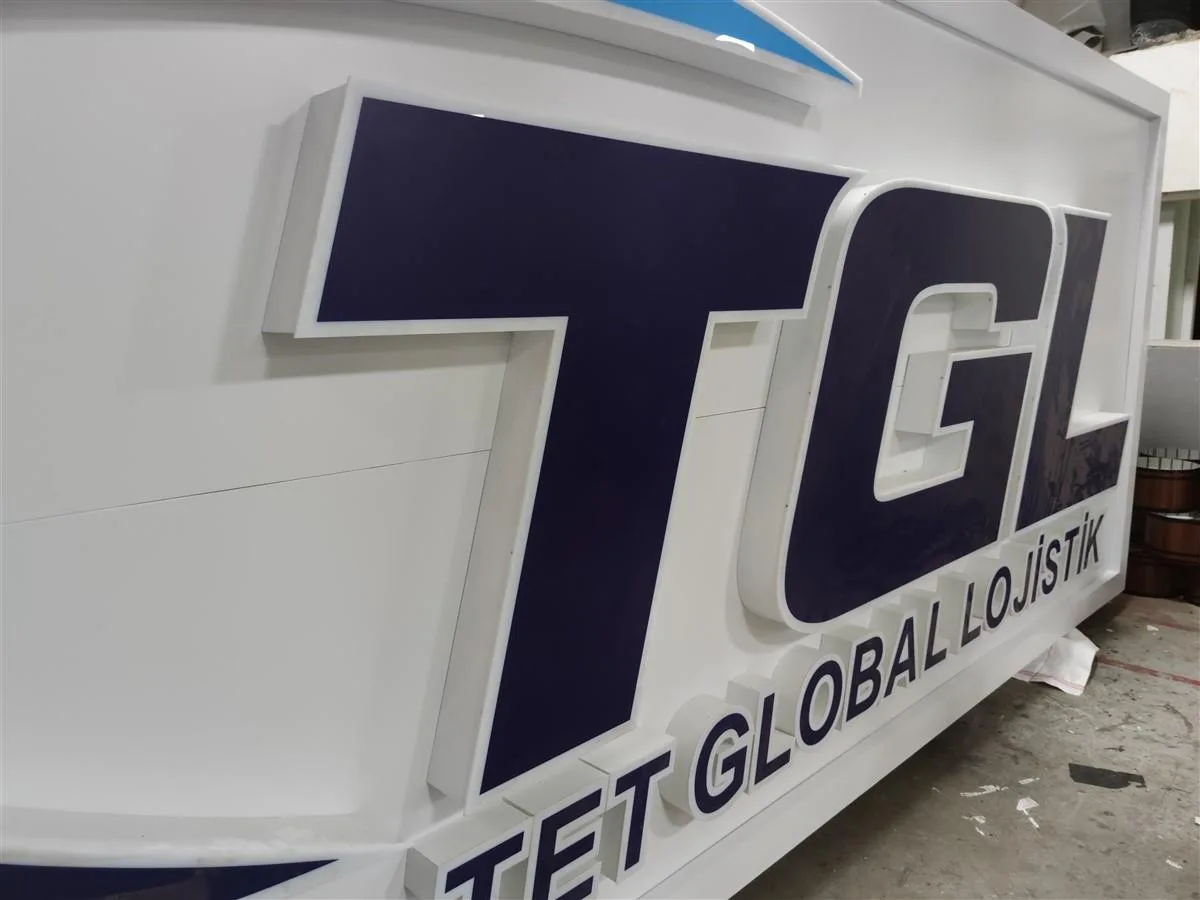 TGL BORU ÜZERİ IŞIKLI KUTU HARF TOTEM TABELA