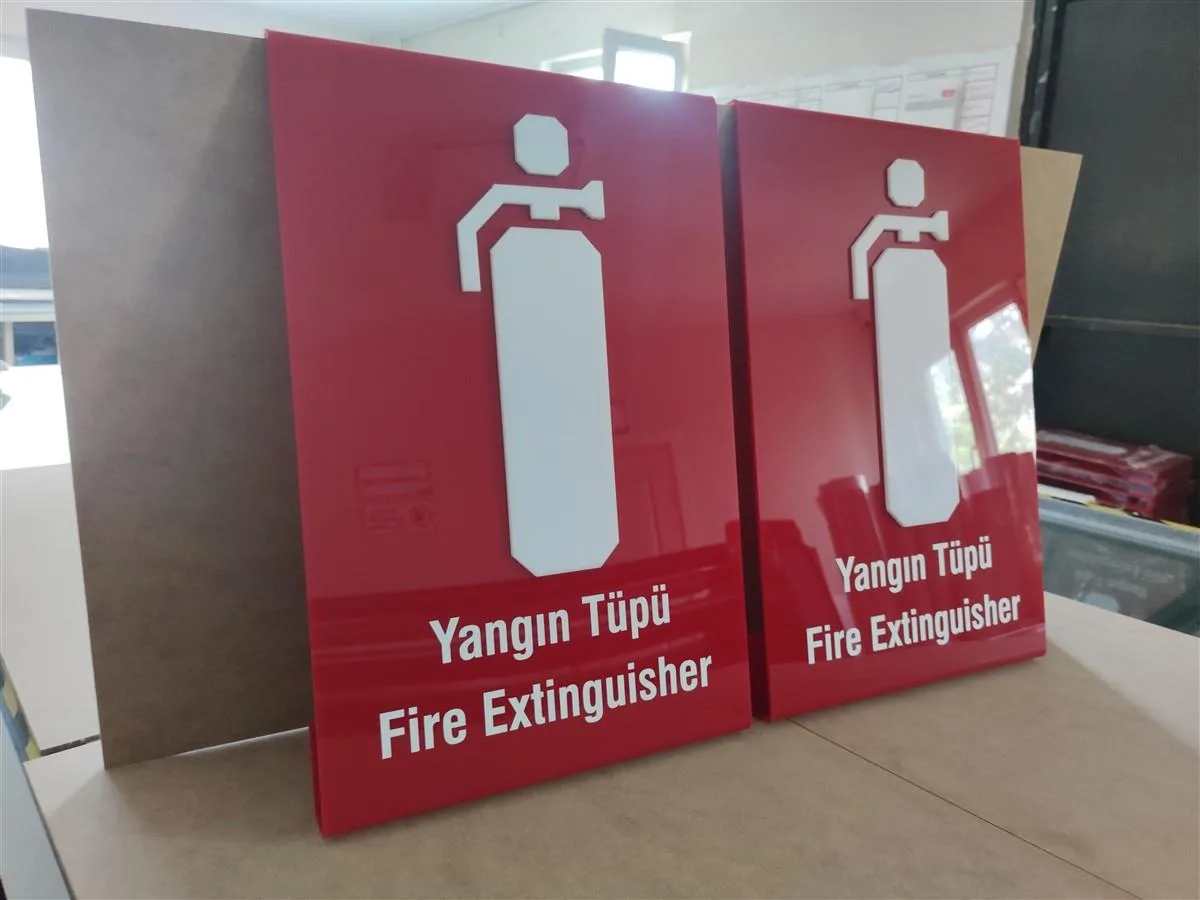 PLEKSİ YANGIN TÜPÜ YER TESPİT LEVHASI / TABELASI