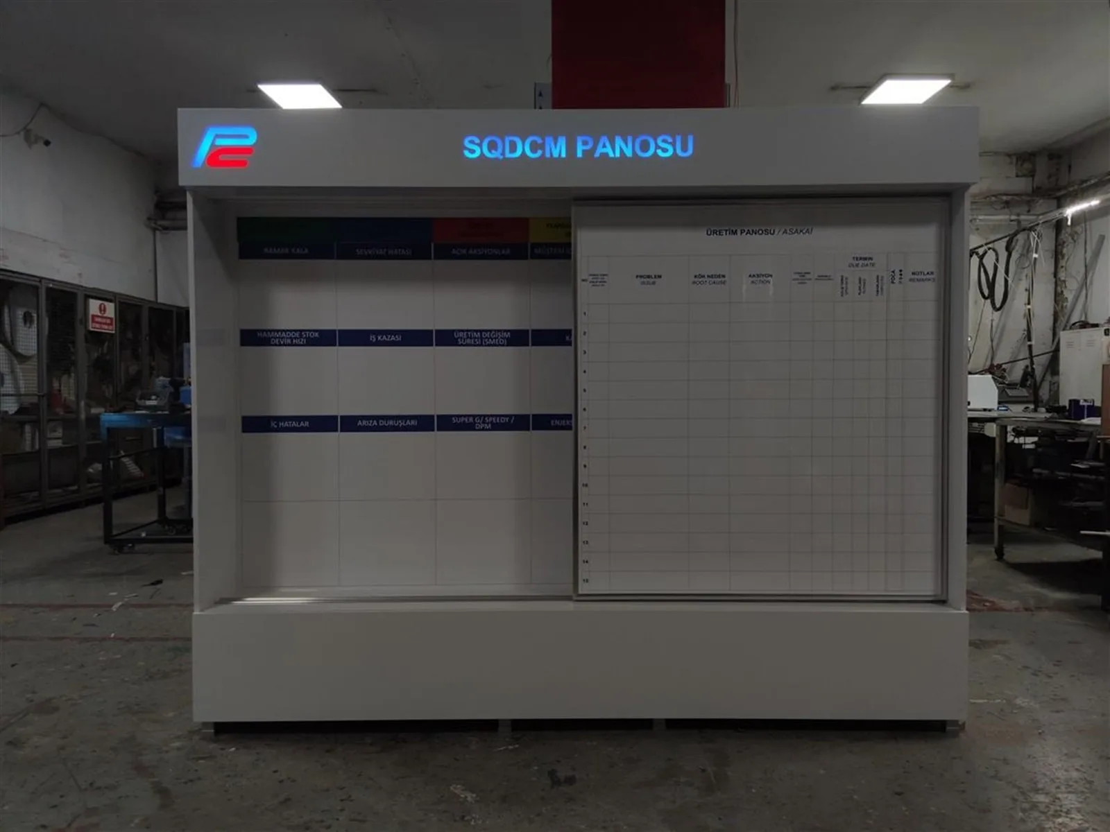 SQDCM ÜRETİM KALİTE RAYLI SİSTEM KAYAR PANO